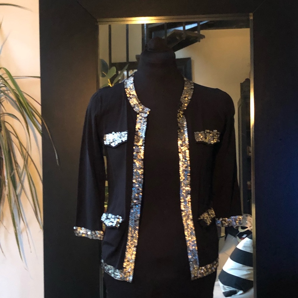 Sequin Trim Cardigan